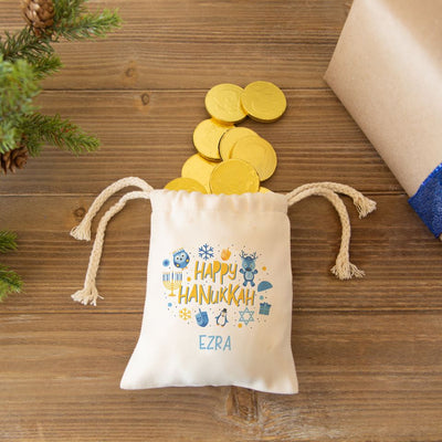 Personalized Hanukkah Gelt Bags