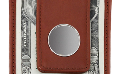 Personalized Monogram Brown Leather Wallets and Money Clip