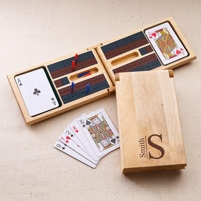 Personalized Wood Cribbage Game - Monogram - Modern - JDS