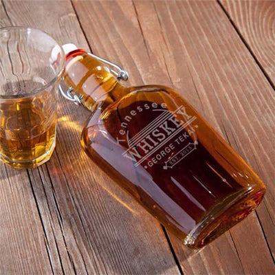 Personalized Glass Flasks - Tennessee Whiskey - - JDS