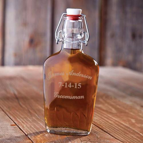 Personalized Vintage Style Glass Flask