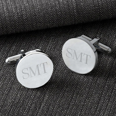 Personalized Cufflinks - Classic Round Monogram - - JDS