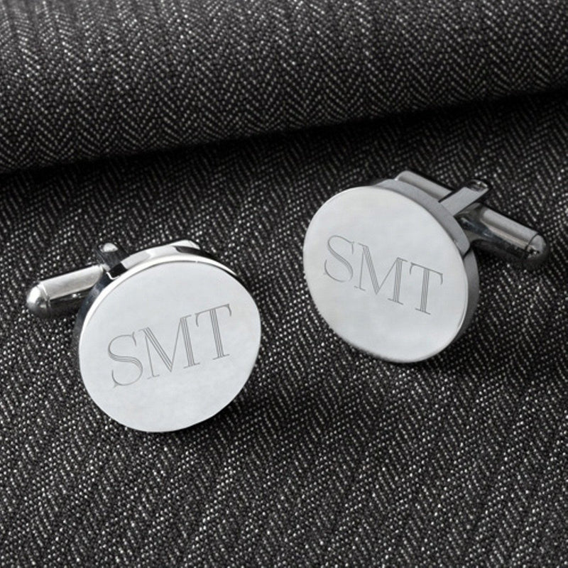 Personalized Cufflinks - Classic Round Monogram - - JDS