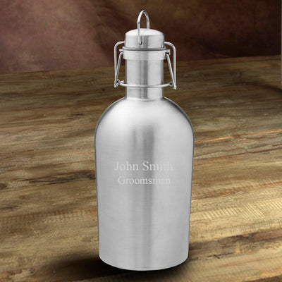 Personalized Insulated Stainless Steel Beer Growler - 2Lines - JDS