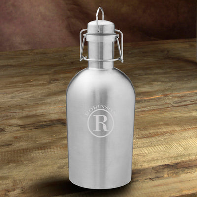 Personalized Insulated Stainless Steel Beer Growler - Circle - JDS