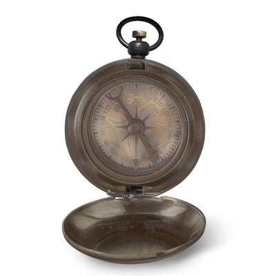 Personalized Antiqued Keepsake Compass with Wooden Box - - JDS