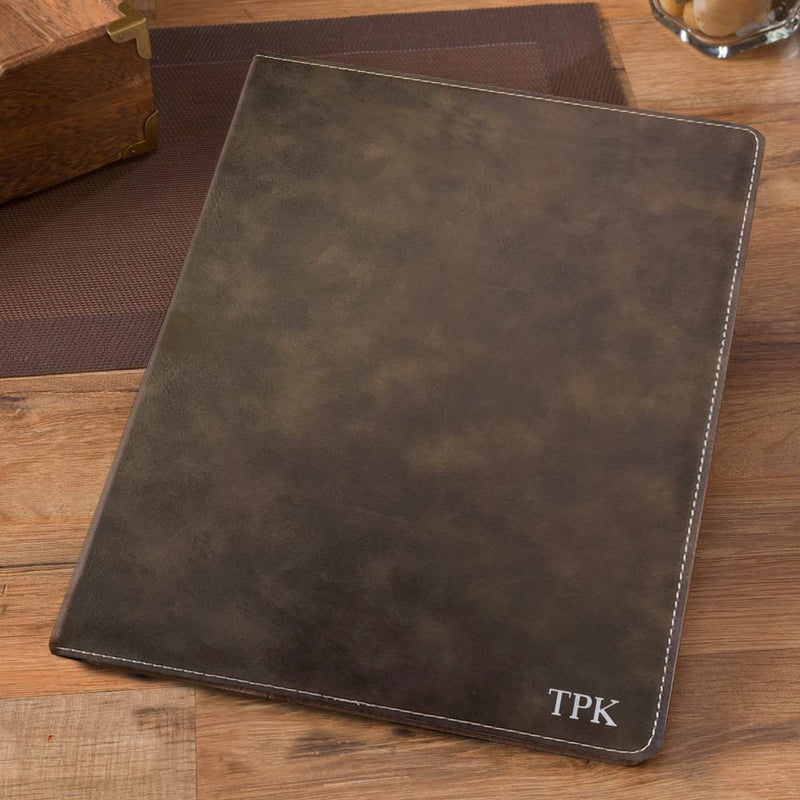 Personalized Rustic Portfolio with Notepad - Silver - JDS