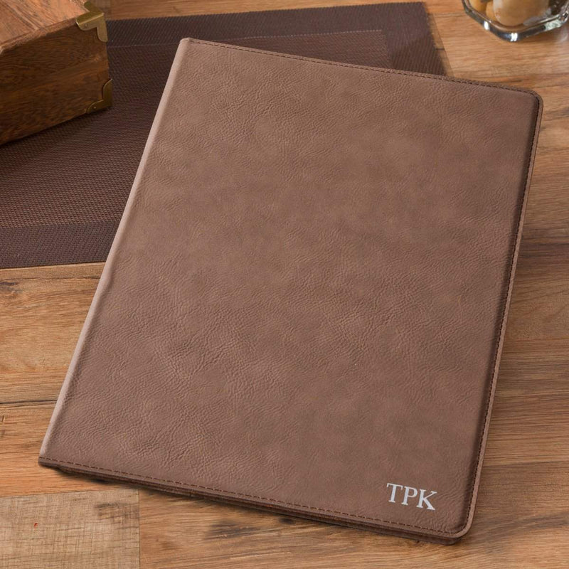 Personalized Mocha Portfolio with Notepad - RoseGold - JDS