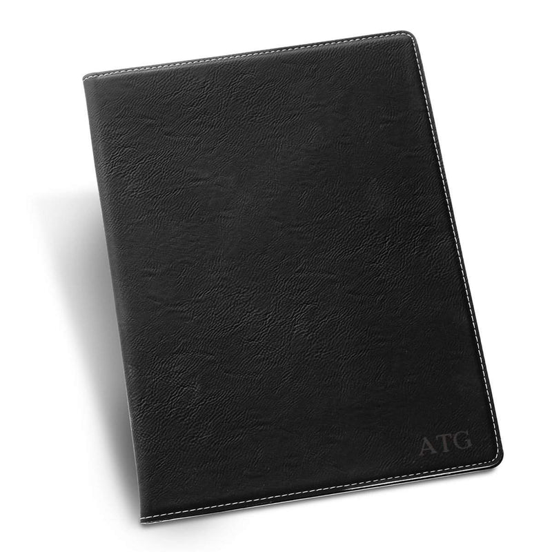 Personalized Black Portfolio with Notepad - Blind - JDS