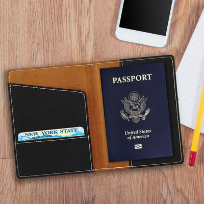 Personalized Black Passport Holder - - JDS