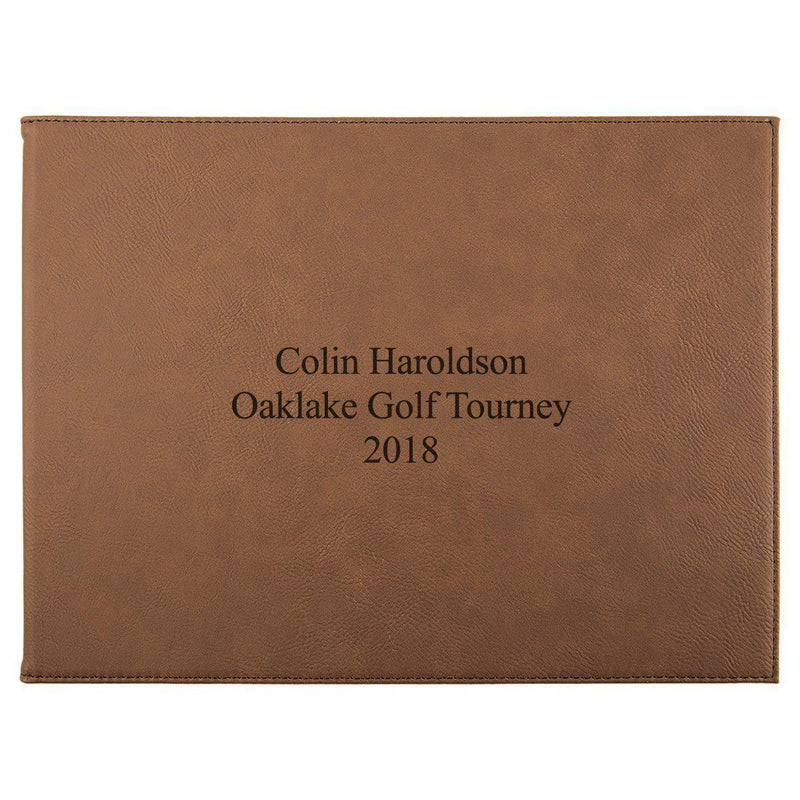 9” x 12” Personalized Certificate Holder - Dark Brown - 3Lines - JDS
