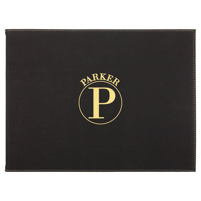 9” x 12” Personalized Certificate Holder - Black - Circle - JDS