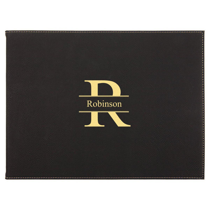 9” x 12” Personalized Certificate Holder - Black - Stamped - JDS
