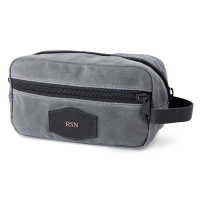 Personalized Men's Travel Bag - Waxed Canvas – Charcoal - - JDS