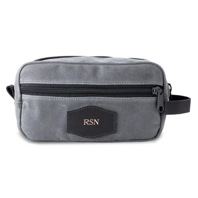 Personalized Men's Travel Bag - Waxed Canvas – Charcoal - - JDS