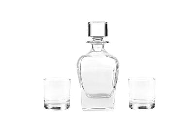 Personalized Antique 24 oz. Whiskey Decanter Gift Set - Stopper & 2 Lowball Glasses