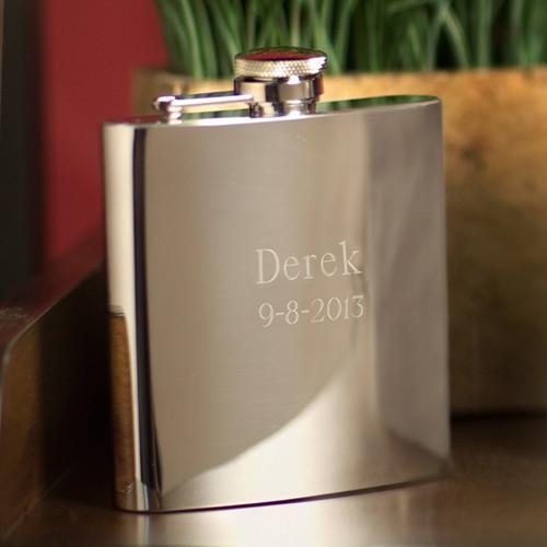 Personalized Flasks - Stainless Steel - High Polish - 7 oz. - - JDS