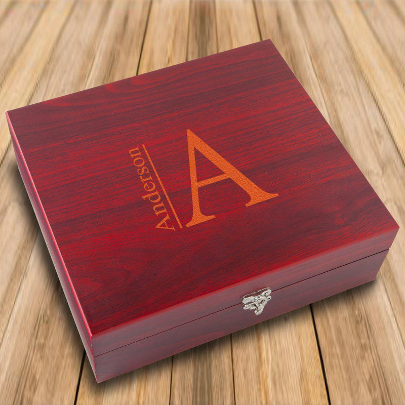 Personalized Elegant Rosewood Flask & Card Set - Modern - JDS