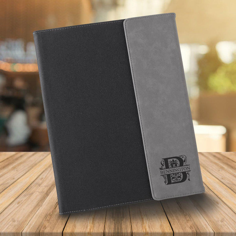 Personalized Portfolio - Black - Canvas - Filigree - JDS