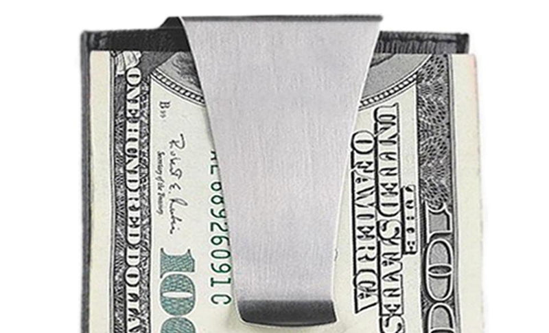 Personalized Wallet Money Clip - Leather Credit Card Holder