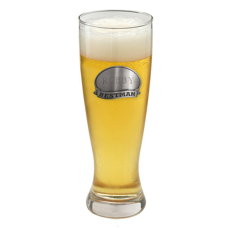 Personalized Grand Pilsner w/Pewter Medallion - Groom - JDS