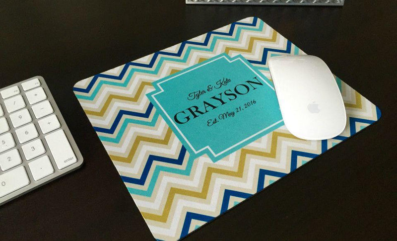 Personalized Mouse Pads - Chevron Design - Qualtry