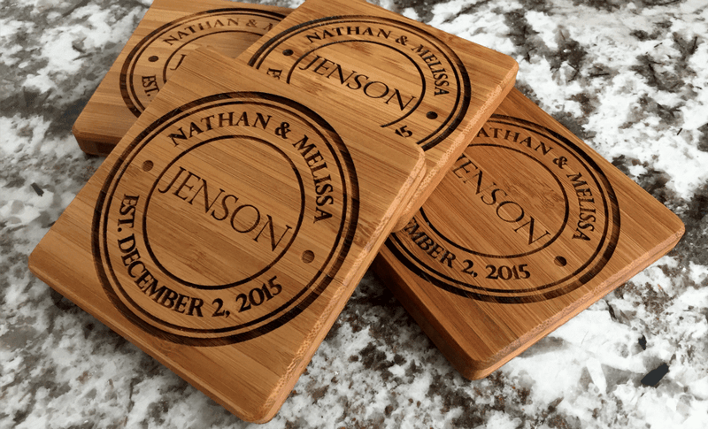 Gateway Mortgage Personalized Thick Bamboo Coasters – Set of 4