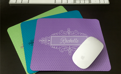 Personalized Mouse Pads - Decorative Swirl Design - Qualtry Personalized Gifts