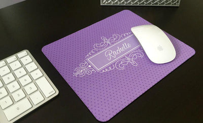 Personalized Mouse Pads - Decorative Swirl Design - Qualtry