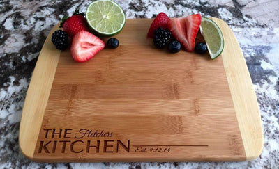 Delaware Fairway - Personalized 8.5x11 Two Tone Cutting Board (Rounded Edge)