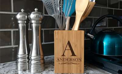 Academy Mortgage Bamboo Utensil Holder-FREE SHIP