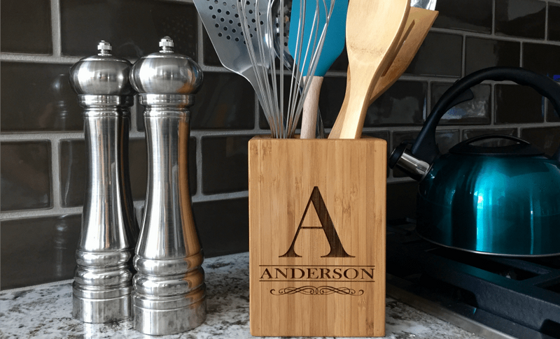 Academy Mortgage Bamboo Utensil Holder-FREE SHIP