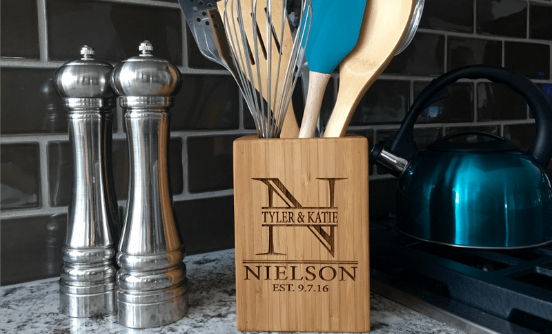 Academy Mortgage Bamboo Utensil Holder-FREE SHIP