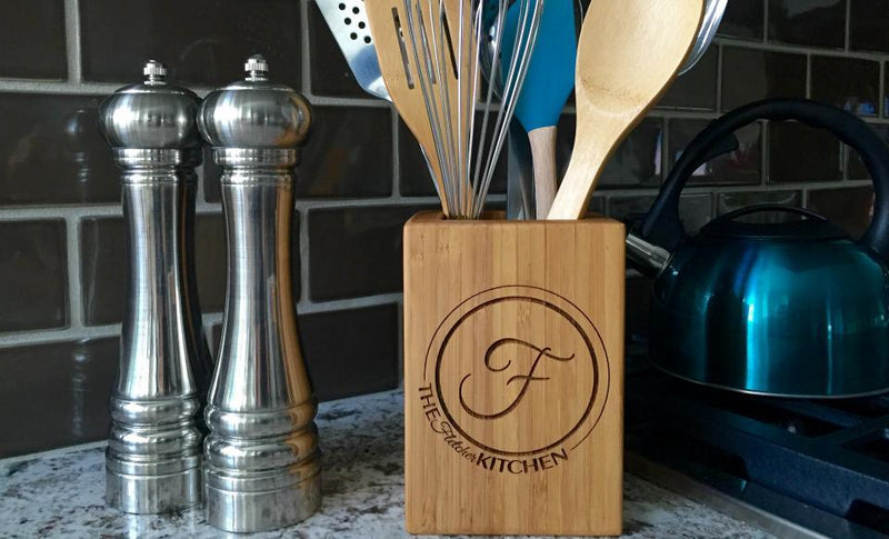Academy Mortgage Bamboo Utensil Holder-FREE SHIP