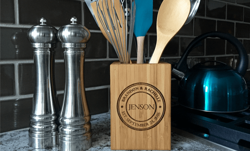 Academy Mortgage Bamboo Utensil Holder-FREE SHIP