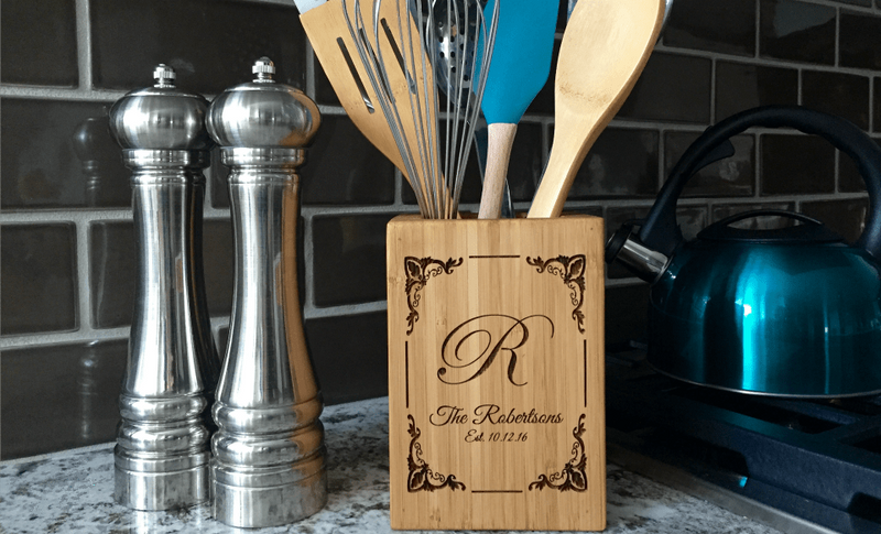 Academy Mortgage Bamboo Utensil Holder-FREE SHIP