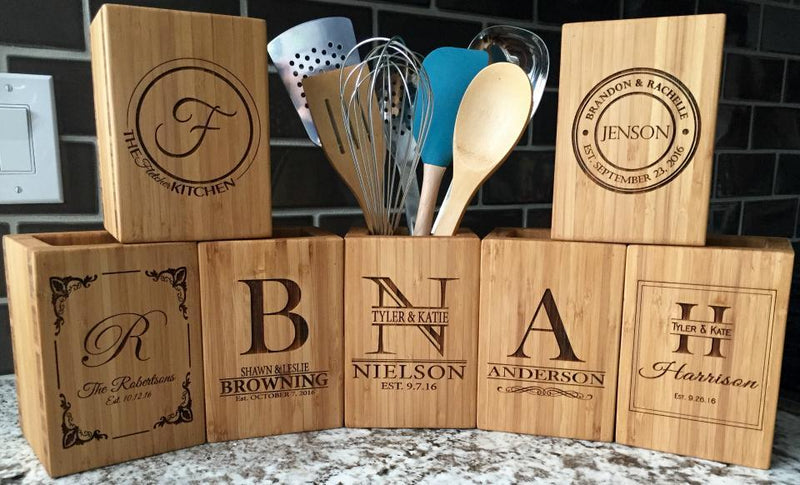 Academy Mortgage Bamboo Utensil Holder-FREE SHIP