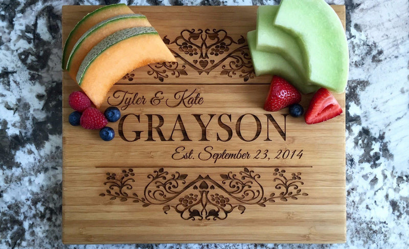 Personalized Cutting Board 11x13 Bamboo - 11 Designs! - Qualtry Personalized Gifts