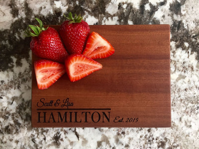 Personalized Beautiful 6 x 8 Mahogany Cutting Board - 11 Designs! - Qualtry