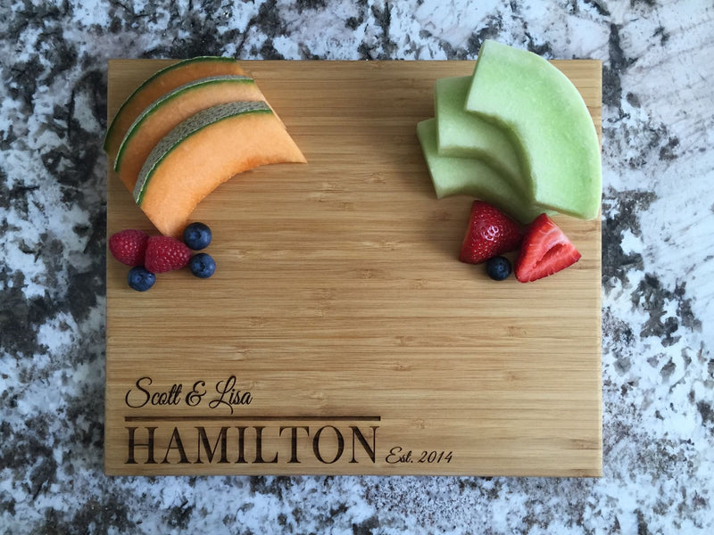 Qualtry Personalized Cutting Board 11x13 Bamboo - 11 Designs!