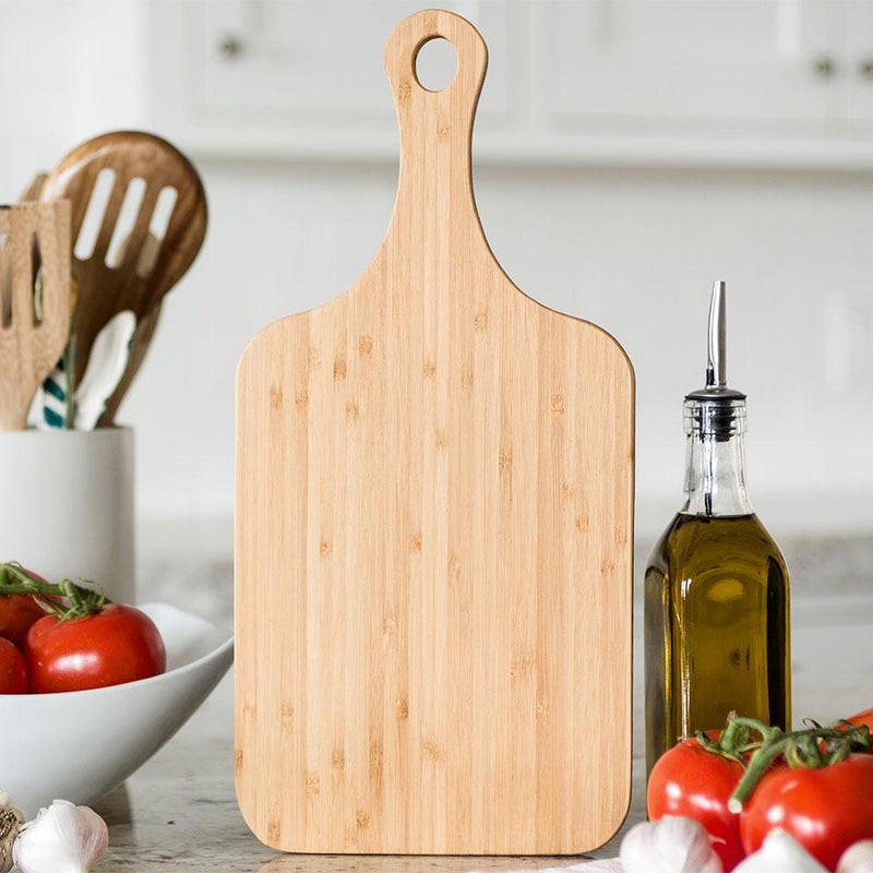 Personalized Small Handled Bamboo Serving Boards - Modern Collection