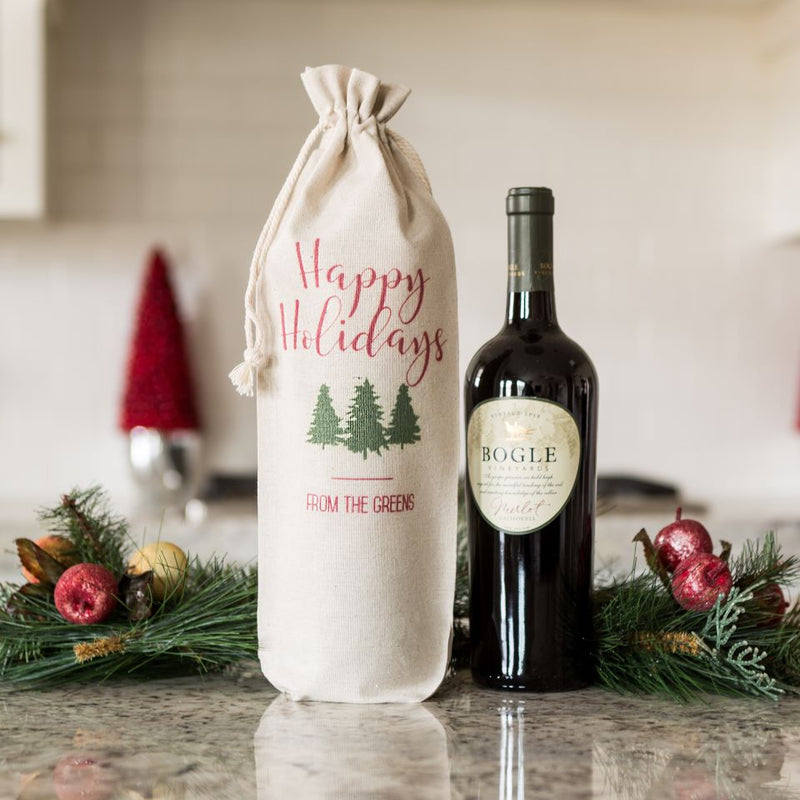 Personalized Christmas Wine Gift Bags