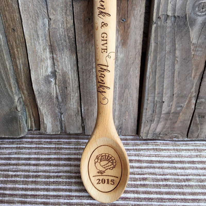 Personalized Decorative Thanksgiving Themed Wooden Spoons - 3 Amazing Designs