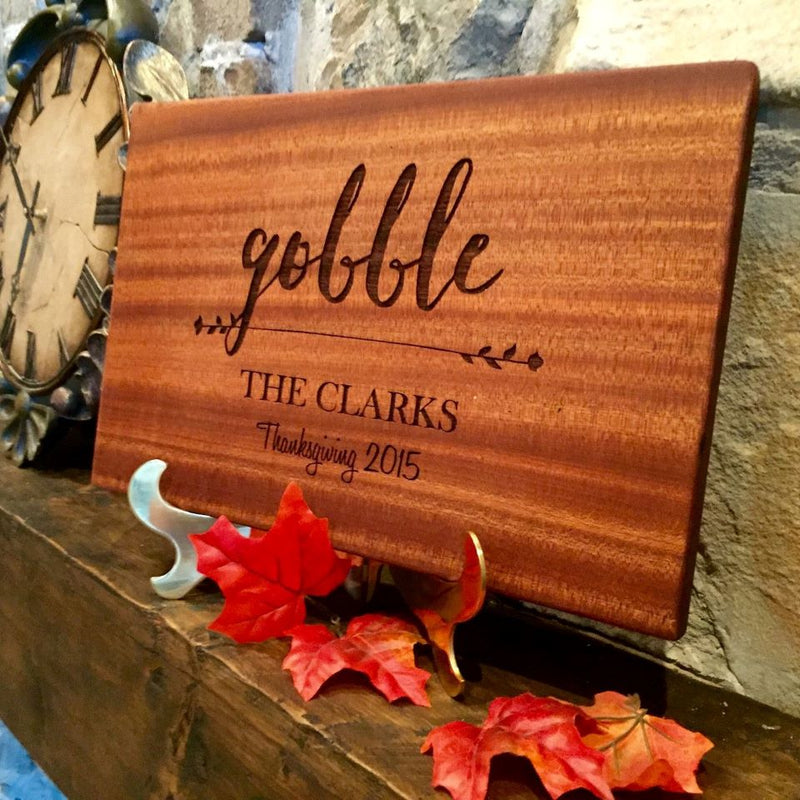 Personalized Thanksgiving Mahogany decorative Cutting  Boards