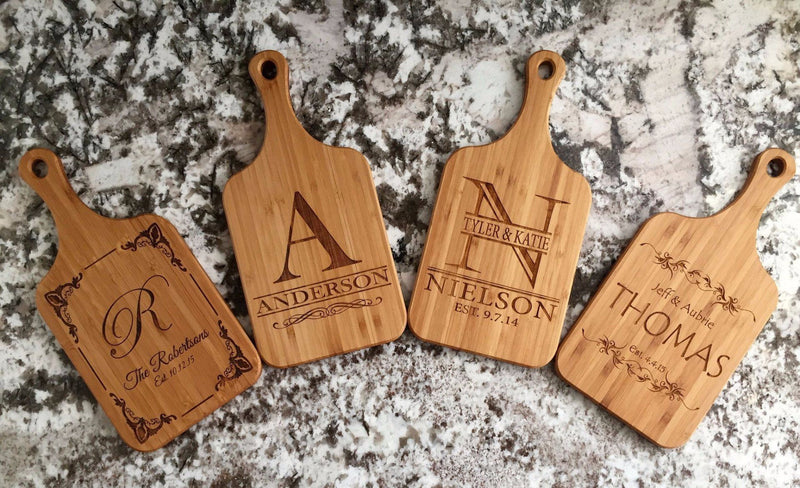 Academy Mortgage Personalized Handled Bamboo Serving Boards