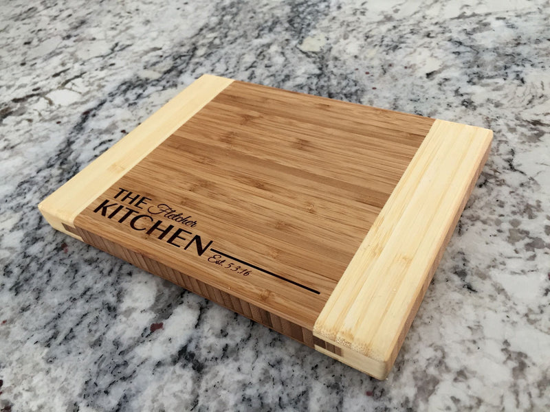 Personalized Bamboo Cutting Board 6x8 (Two Tone) - 13 Designs!