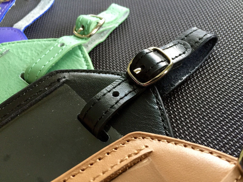 Genuine Leather Luggage Tag Cases - Qualtry