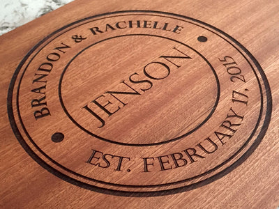 Personalized Beautiful Large Mahogany Cutting Board - 11 Designs - Qualtry Personalized Gifts