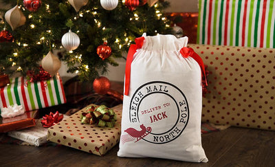 Corporate | Personalized Drawstring Santa Gift Bag