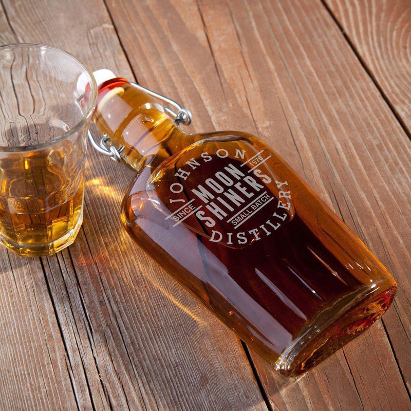 Personalized Glass Flask - 8.5 oz. - Moonshiner - JDS
